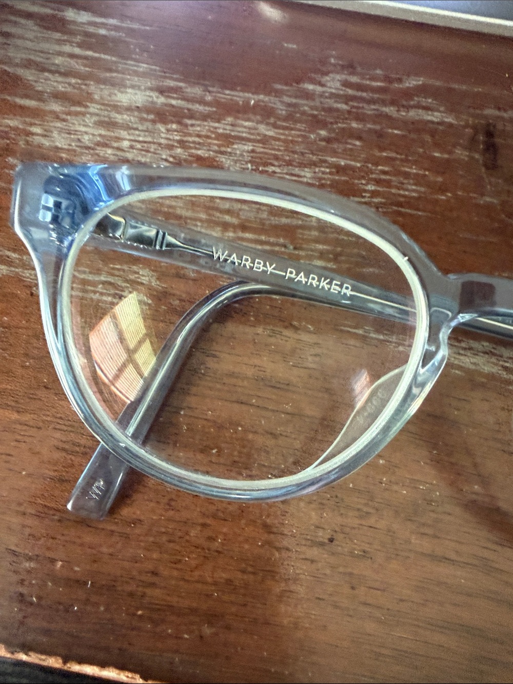 Warby Parker Percey N 780 Translucent Light Blue Round Frames with logo case - Picture 5 of 13